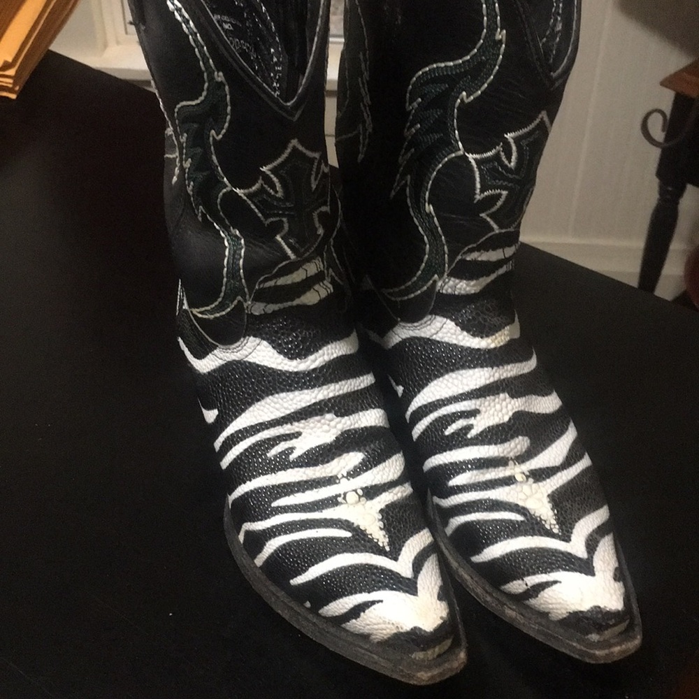 Zebra western boots